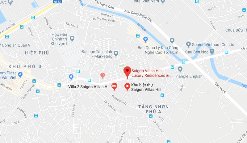 Map Khu biệt thự, Căn hộ Saigon Villas Hill