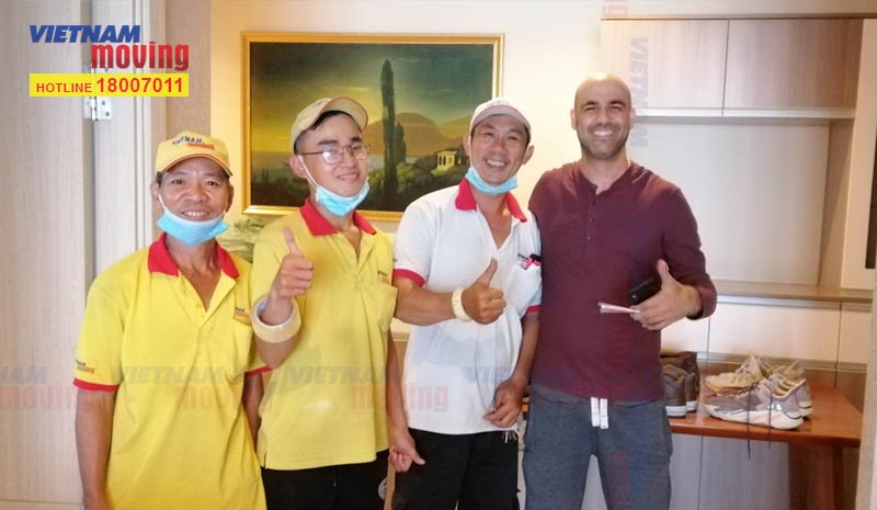 Customers using Vietnam Moving service