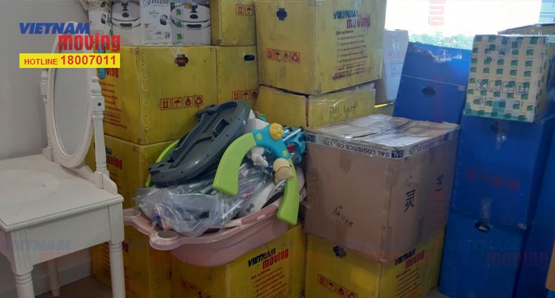 Các đồ đạc sau khi đóng gói