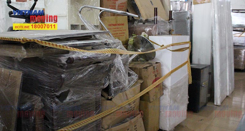 Hàng hóa được bao bọc khi lưu trữ tại Kho Vietnam Moving