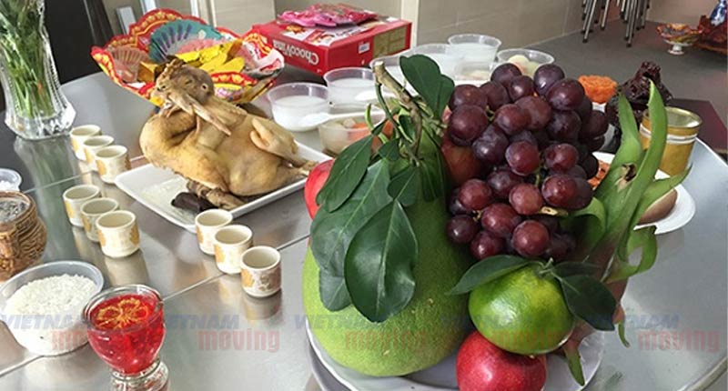 Mâm cúng nhập trạch khi chuyển về nhà mới