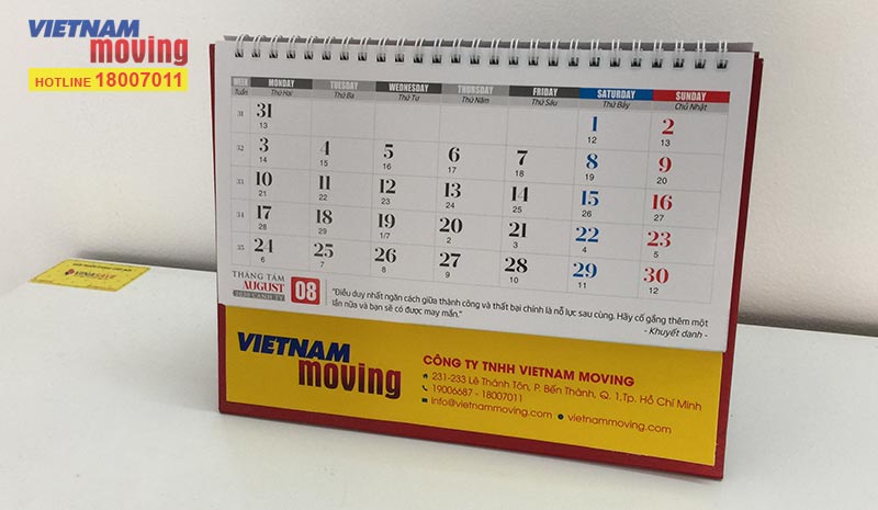 Các ngày trong tháng 8 năm 2020