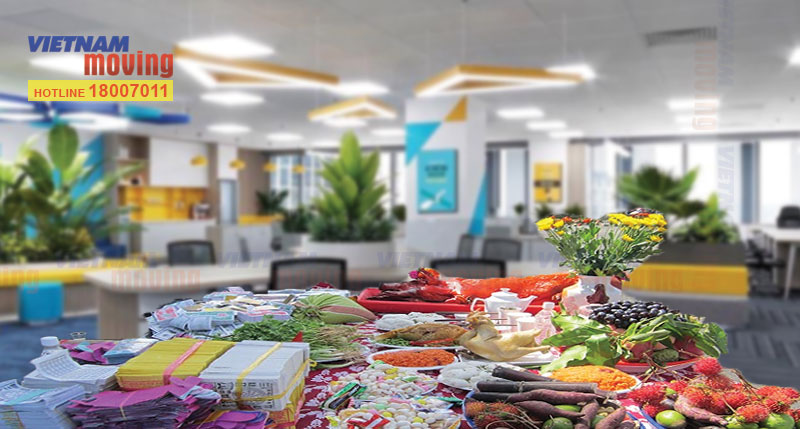 Mâm cúng văn phòng mới