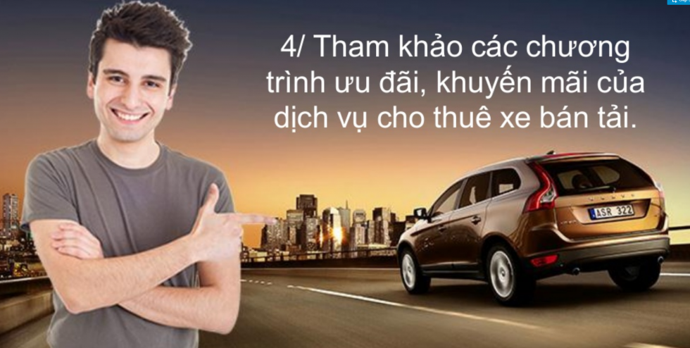 Tham khảo giá cước dịch vụ thuê xe bán tải TPHCM