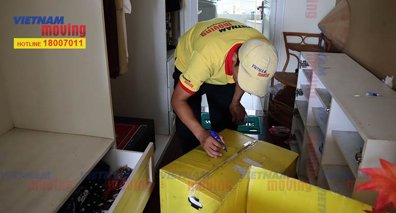 Ghi chú đánh đấu đồ đạc sau khi đóng gói xong