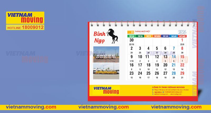 Danh sách các ngày tốt tháng 11 năm 2026 để chuyển nhà