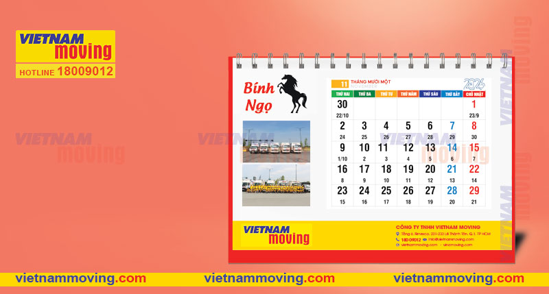 Danh sách các ngày tốt tháng 11 năm 2026 dời văn phòng công ty