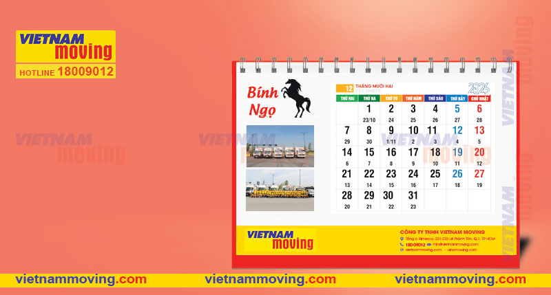 Danh sách các ngày tốt tháng 12 năm 2026 dời văn phòng công ty